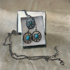 Turquoise Necklace and Earring Set